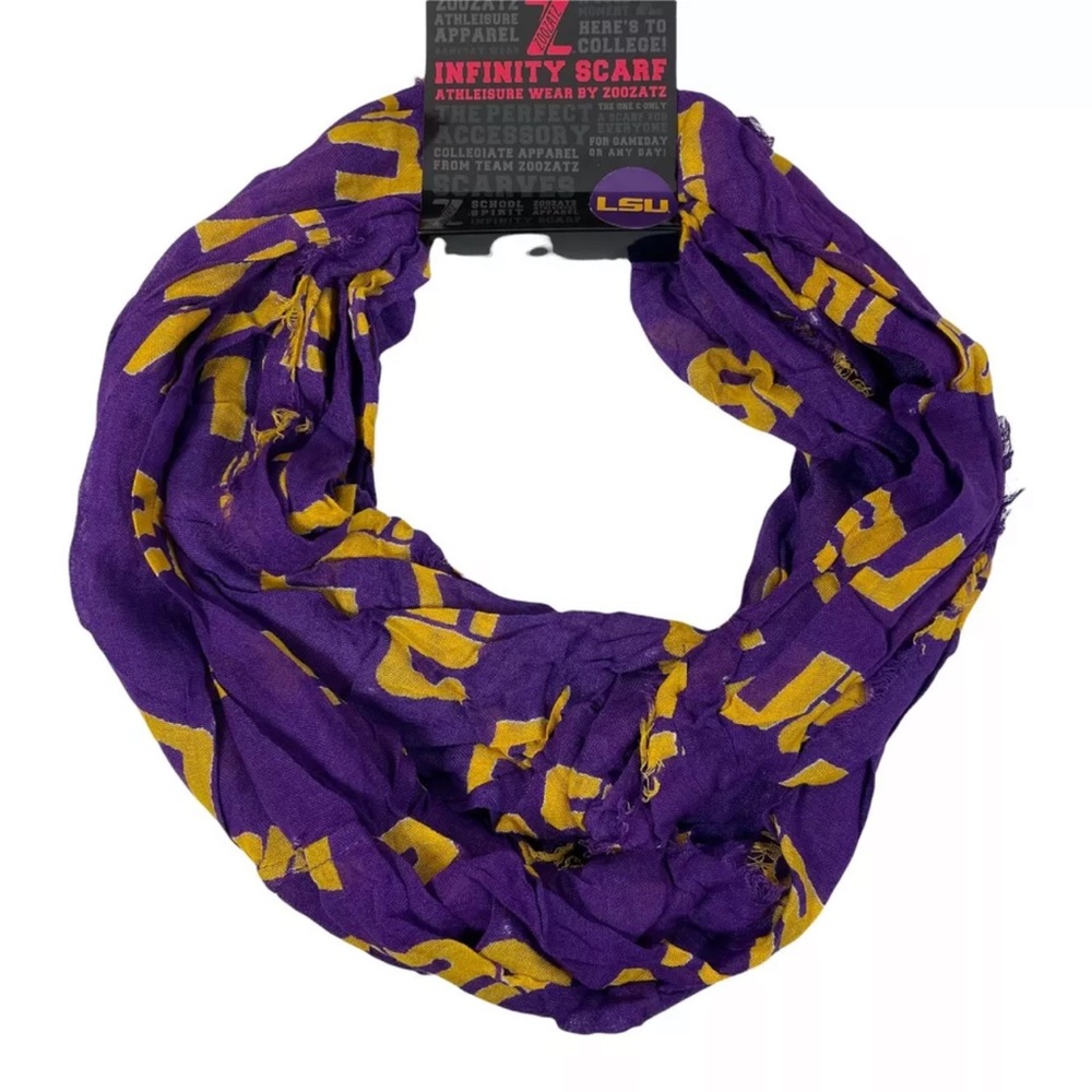 NEW LSU TIGERS Women’s Infinity Scarf Purple+Gold ZooZats Louisiana State